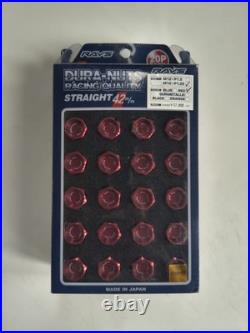 RAYS DURA WHEEL NUTS ALLOY L42 Locking M12 x 1.25 RED Subaru Nissan etc