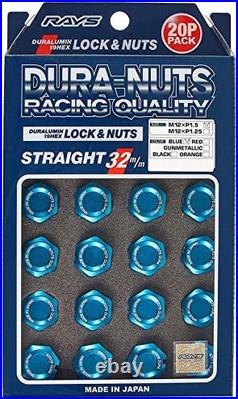 RAYS Duralumin Automotive Wheel Lock&Nuts Set L32 5H Blue Alumite 74020001102BL