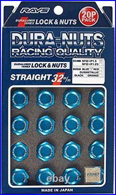 RAYS Duralumin Automotive Wheel Lock&Nuts Set L32 5H Blue Alumite 7402000