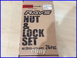 RAYS Genuine Lug Nuts & Lock Set 17HEX L31 M12 x 1.25 Black 24PC