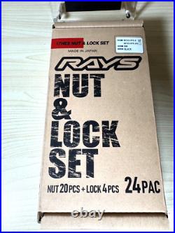 RAYS Genuine Lug Nuts & Lock Set 17HEX L31 M12 x 1.5 Black 24PC