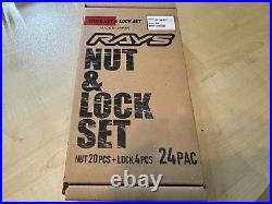 RAYS Genuine Lug Nuts & Lock Set 19HEX L33 M14 x 1.5 Chrome 24PC