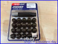 RAYS Steel Wheel Lug Nuts& Locks 17Hex M12x1.50 Thread 5 Holes Black 20PC Set