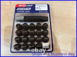 RAYS Steel Wheel Lug Nuts& Locks 17Hex M12x1.50 Thread 5 Holes Black 20PC Set