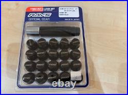 RAYS Steel Wheel Lug Nuts& Locks 17Hex M12x1.50 Thread 5 Holes Black 20PC Set