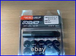 RAYS Steel Wheel Lug Nuts& Locks 17Hex M12x1.50 Thread 5 Holes Black 20PC Set