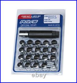 RAYS Steel Wheel Lug Nuts& Locks 17Hex M12x1.50 Thread 5 Holes Chrome 20PC New