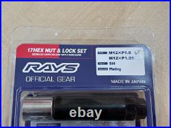 RAYS Steel Wheel Lug Nuts& Locks 17Hex M12x1.50 Thread 5 Holes Chrome 20PC Set