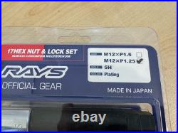 RAYS Steel Wheel Lug Nuts& Locks 17Hex M12x 1.25 Thread 5 Holes Chrome 20PC