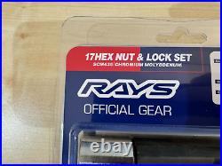 Rays Steel Wheel Lug Nuts& Locks 17Hex M12x1.25 Thread 5 Holes Black 20PC Set