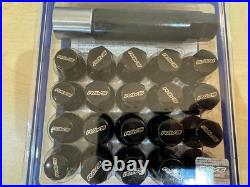 Rays Steel Wheel Lug Nuts& Locks 17Hex M12x1.25 Thread 5 Holes Black 20PC Set