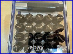 Rays Steel Wheel Lug Nuts& Locks 17Hex M12x1.25 Thread 5 Holes Black 20PC Set