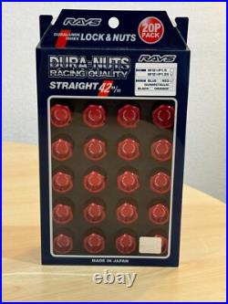 Rays Volk Racing Straight L42 Dura Wheels Lock Lug Nuts 12x1.25 Red