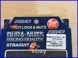 Rays Volk Racing Straight L42 Dura Wheels Lock Lug Nuts 12x1.5 Black