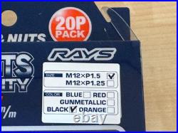 Rays Volk Racing Straight L42 Dura Wheels Lock Lug Nuts 12x1.5 Black