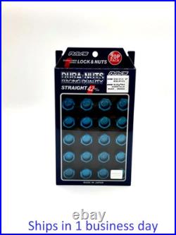 Rays Volk Racing Straight L42 Dura Wheels Lock Lug Nuts 12x1.5 Blue