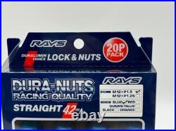 Rays Volk Racing Straight L42 Dura Wheels Lock Lug Nuts 12x1.5 Blue