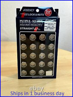 Rays Volk Racing Straight L42 Dura Wheels Lock Lug Nuts 12x 1.5 Gun Metal