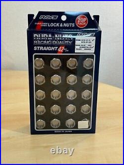 Rays Volk Racing Straight L42 Dura Wheels Lock Lug Nuts 12x 1.5 Gun Metal