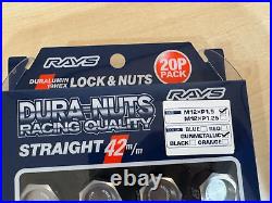 Rays Volk Racing Straight L42 Dura Wheels Lock Lug Nuts 12x 1.5 Gun Metal