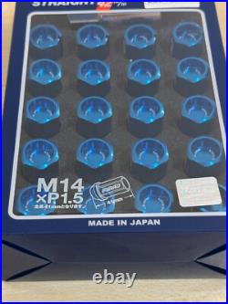 Rays Volk Racing Straight L42 Dura Wheels Lock Lug Nuts 14x1.5 M14 Blue