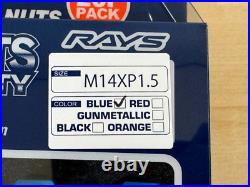 Rays Volk Racing Straight L42 Dura Wheels Lock Lug Nuts 14x1.5 M14 Blue