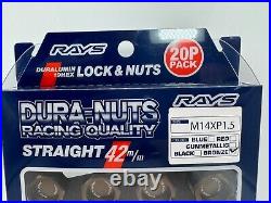 Rays Volk Racing Straight L42 Dura Wheels Lock Lug Nuts 14x1.5 M14 Bronze