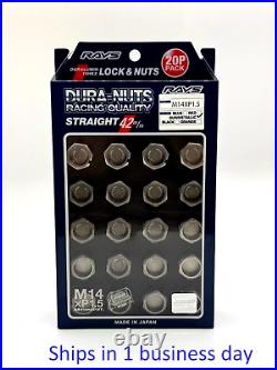 Rays Volk Racing Straight L42 Dura Wheels Lock Lug Nuts 14x1.5 M14 Gunmetallic