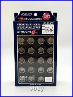 Rays Volk Racing Straight L42 Dura Wheels Lock Lug Nuts 14x1.5 M14 Gunmetallic