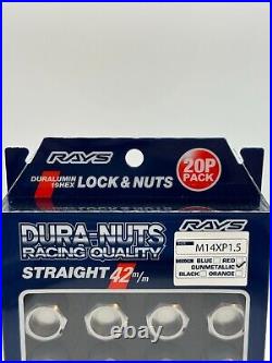 Rays Volk Racing Straight L42 Dura Wheels Lock Lug Nuts 14x1.5 M14 Gunmetallic