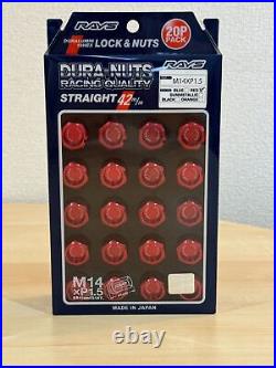 Rays Volk Racing Straight L42 Dura Wheels Lock Lug Nuts 14x1.5 M14 Red