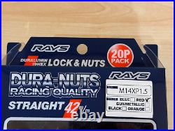 Rays Volk Racing Straight L42 Dura Wheels Lock Lug Nuts 14x1.5 M14 Red