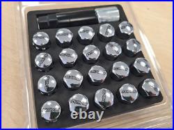 Rays Wheel Lug Nut Set Inc Locking 12 x 1.25- Silver Steel Fits Subaru Nissan