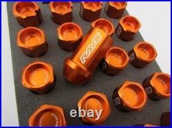 Rays Wheel Lug Nuts Dura Lock Nut Set 42mm Orange M14xP1.5 for Civic Type-R FK-8