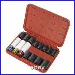 Sealey Impact Socket Locking Wheel Nut Remover Set Premier 15pc 1/2Sq Drive