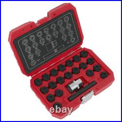 Sealey Locking Wheel Nut Key Set 1/2 Square Drive Socket 22pc Fits VAG SX220