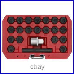 Sealey Locking Wheel Nut Key Set 1/2 Square Drive Socket 22pc Fits VAG SX220