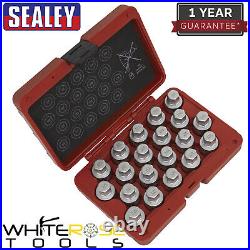 Sealey Locking Wheel Nut Key Set 20pc Vauxhall-A Garage Storage Case