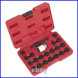 Sealey Locking Wheel Nut Key Set 22 Pieces Fits Audi Vehicles Black SX206