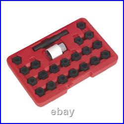 Sealey Locking Wheel Nut Key Set 22 Pieces Fits Audi Vehicles Black SX206