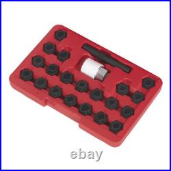 Sealey Locking Wheel Nut Key Set 22 Pieces Fits Audi Vehicles Black SX206