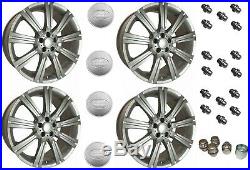 Set 4 Stormer 20 Silver Wheels Locking Nuts & Caps Rr Sport Discovery Lrc1493