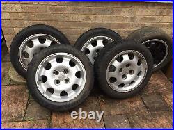 Set Of 5 15 Inch Peugeot 205 Alloys With Eagle F1 Tyers Wheel And Locking Nuts