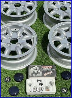 Set of 4 Classic Mini Minator KN 5J x 12 Alloy Wheels + Locking Wheel Nuts, New