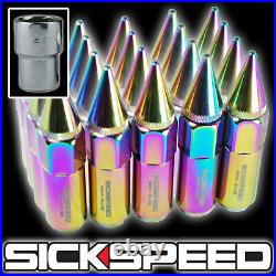 Sickspeed 20 Pc Neo Chrome 60mm Locking Lug Nuts Lugs Wheels/rims 12x1.5 L17