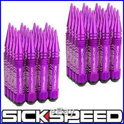Sickspeed 32 Pc Purple 5 1/2 Long Spiked Steel Extended Locking Lug Nuts 14x2