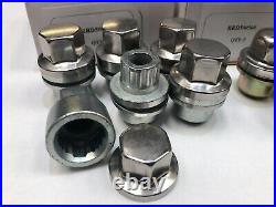 Silver Locking Wheel Nut Set & 18 Nuts to fit Land Rover Defender Alloy Wheels