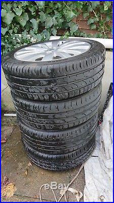 Suzuki swift tyres alloy wheels X 4 continental 185 55 16 all good locking nuts