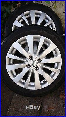 Suzuki swift tyres alloy wheels X 4 continental 185 55 16 all good locking nuts