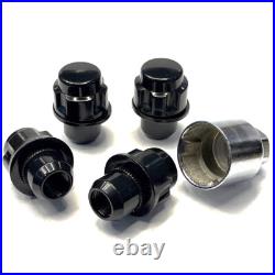 TPi 16x M14x1.50 22mm Black Alloy Wheel Nuts Bimecc Locks for DEFENDER 130 L663